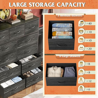 WLIVE Tall Dresser for Bedroom, 11 Drawer Fabric Dresser, Tall high-capacity - Image 5