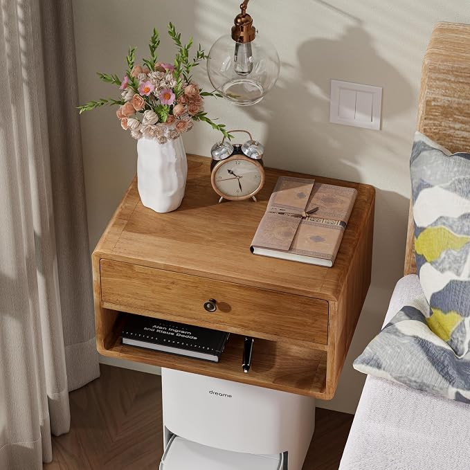 COZAYH Farmhouse Rubber Wood Floating Nightstand - Image 6