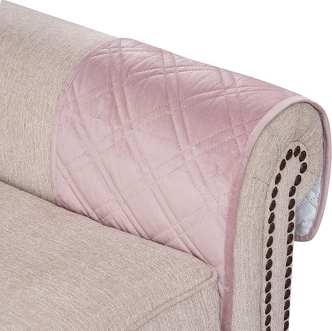 Brilliant Sunshine Pink Velvet Couch Sofa Armrest 5 Pockets Organizer, Slip - Image 7