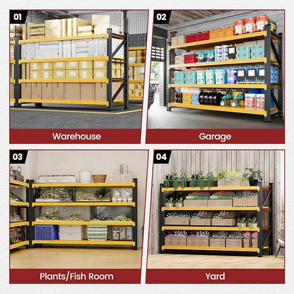 Storage Shelves, Garage Shelving Heavy Duty, Standing Shelf Units, 4 Tier Metal - Image 6