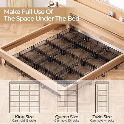 Yecaye Under Bed Storage with Wheels, 2 Pack Under Bed Shoe Storage Organizer - Image 8