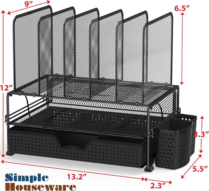SIMPLE HOUSEWARE Mesh Desk Organizer - Image 2