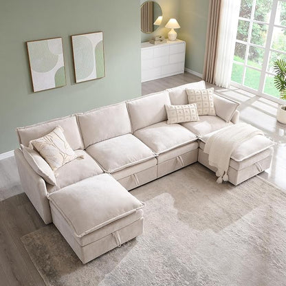 116.54" Sectional Couches for Living Room, Cloud Couch Sectional - Image 3
