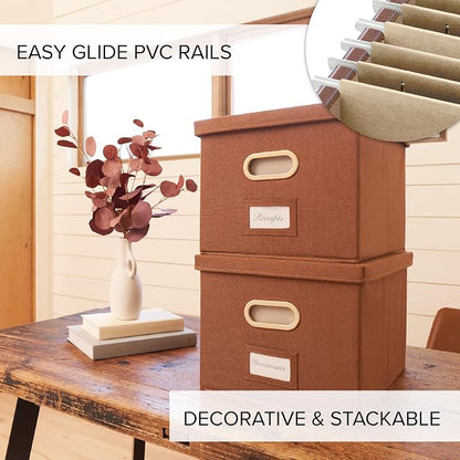 Decorative File Organizer Box Set of 2 - Image 4