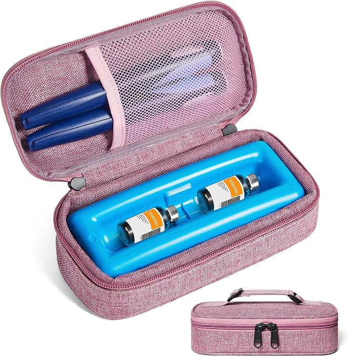 Insulin Vial Cooler Travel Case TSA Approved 300g Reusable Ice Brick Insulin by WOODAKE