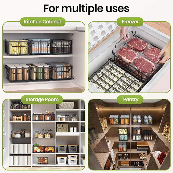 MSERCUOR Freezer Organizer Bins, 6 Pack Big Stackable Deep Chest Freezer - Image 7