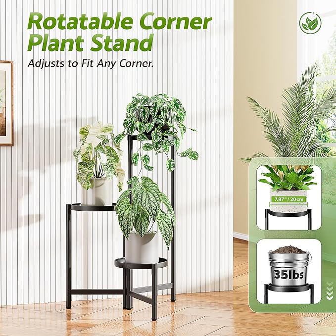 3 Tiered Plant Stand Indoor for Multiple Large Planter, Tall Heavy Duty - Image 4