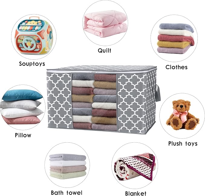 WISELIFE Storage Bags 100L 8-Pack Large Blanket Clothes Organization and - Image 5