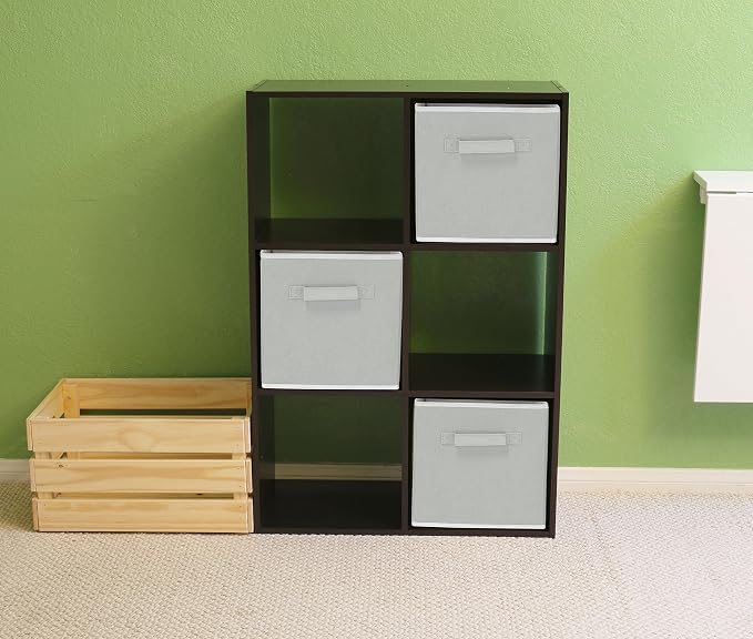 Simple Houseware Foldable Cube Storage Bins, 11-Inch Gray - Image 5