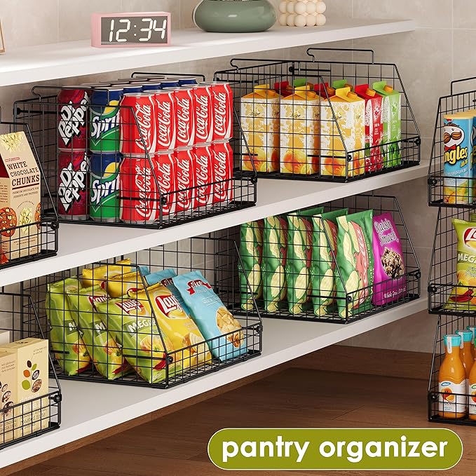 Jakyitvi 6 Pack Stackable Wire Baskets - Image 4