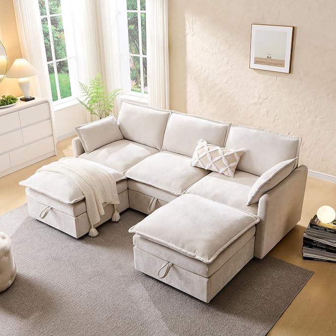 88.98" Sectional Couches for Living Room, Cloud Couch Sectional - Image 3