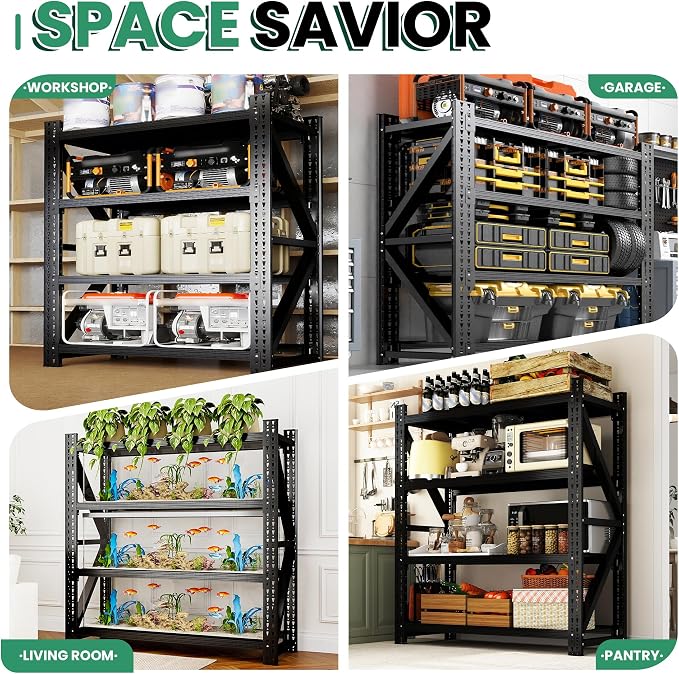 4-Tier Heavy Duty Garage Shelving，Industrial Shelving - Image 8