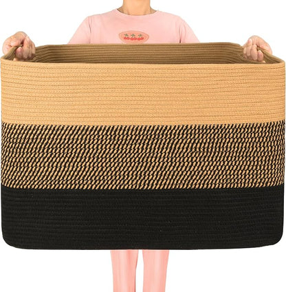 MINTWOOD Design 112L Extra Large Blanket Basket Holder Living Room, Pool Towels by MINTWOODDesign