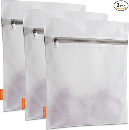 Polecasa Mesh Laundry Bags 3 Pack | Durable Zipper, by Polecasa