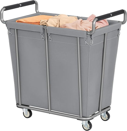 Large Laundry Hamper with Wheels, 360L Rolling Big Laundry Basket by Gewudraw