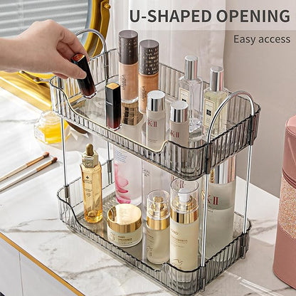 2 Tier Bathroom Organizer Countertop Makeup Perfume Tray Skincare Organizer - Image 5