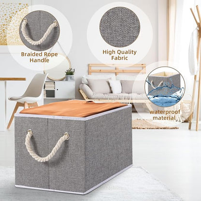 Yawinhe Foldable Storage Basket 5-Pack, Large Fabric Bins - Image 5
