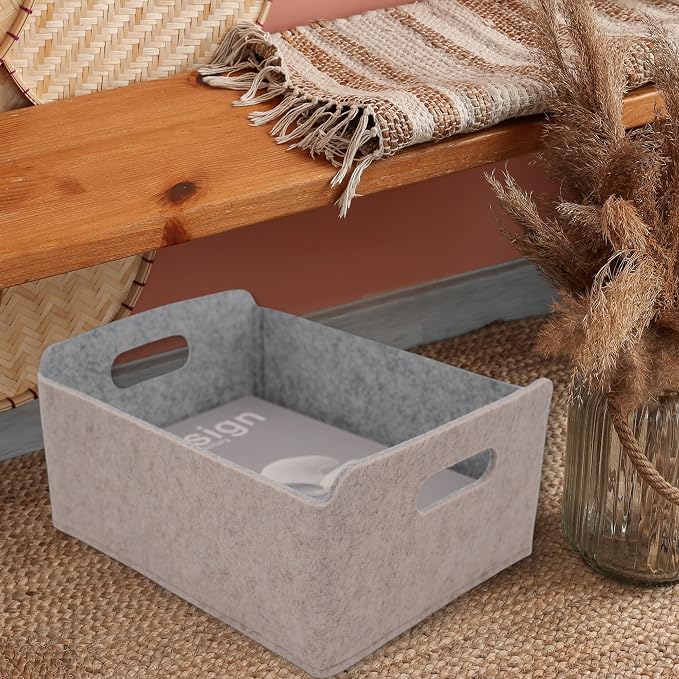 Welaxy Storage Baskets Collapsible Felt Storage bin Foldable Shelf Drawers - Image 4