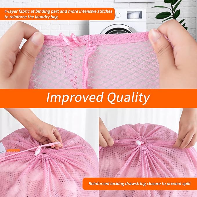 Polecasa Heavy Duty Diamond Mesh Laundry Bag, Breathable Mesh, Machine Washable - Image 4