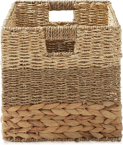 Casafield 12" x 12" Mixed Weave Storage Baskets, Natural - Image 4