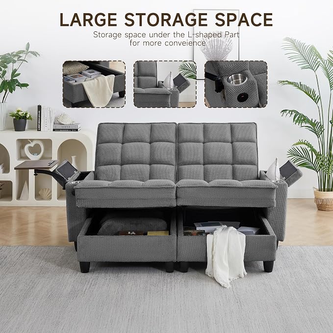 70.9" Chaise Lounge Chair Indoor, Oversized Boucle Upholstered Sofa Bed - Image 4