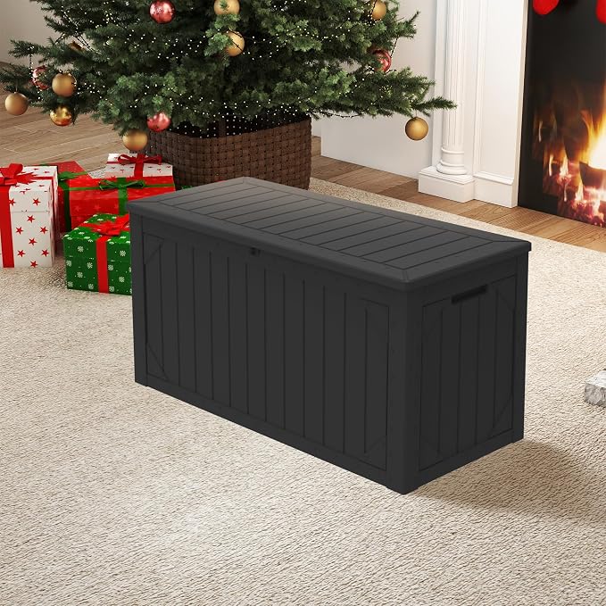 100 Gallon Outdoor Storage Box Waterproof, Resin Deck Box Storage Bin by Decksplore%E2%80%94BuiltforOutdoor