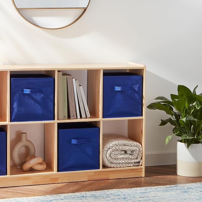 Amazon Basics Cube Organizer Storage Bins Handles, Collapsible Fabric, - Image 7