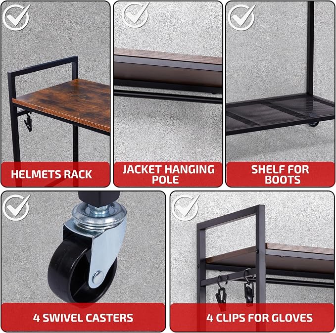 Motorcycle Helmet Holder, Motorcycle Gear Storage Rack, Display Stand - Image 4