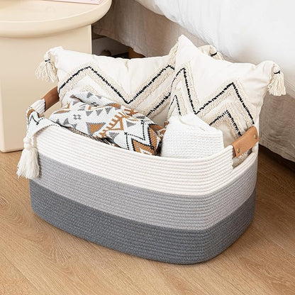 danpinera Blanket Basket, 72L Rectangle Large Basket - Image 9
