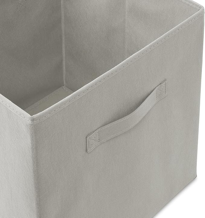 Casafield Set of 6 Collapsible Fabric Cube Storage Bins, Light Gray - Image 3