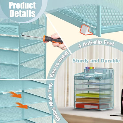Docnest 6 Tier Mesh Desk Organizer - Image 4