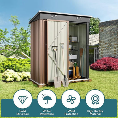 Gizoon 5' x 3' Outdoor Storage Shed - Image 3