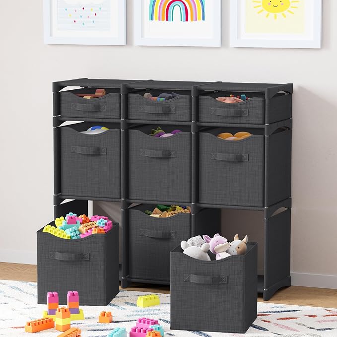 9 Cube Closet Organizers And Storage | Includes All Storage Cube Bins | Easy To - Image 2