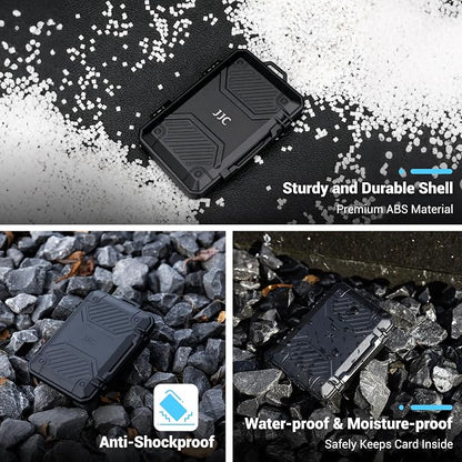 JJC Slim Memory Card Case for 8 SD 12 TF and 2 Nano SIM Cards, IP67 Waterproof - Image 3