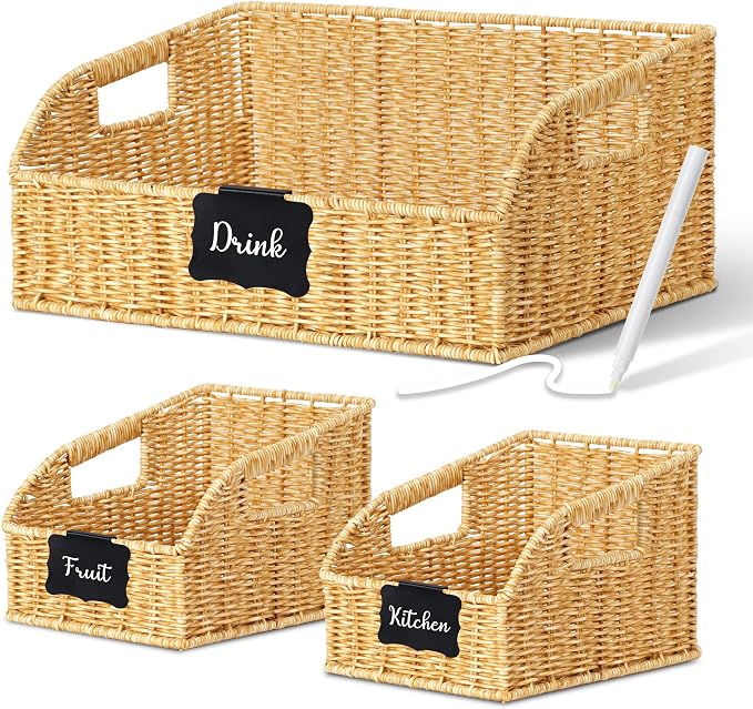 Wicker Baskets for Organizing, Kitchen Counter by Unknown
