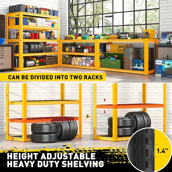 REIBII Garage Shelving Load 3000LBS, 5-Tier Storage Shelves, Adjustable Heavy - Image 5