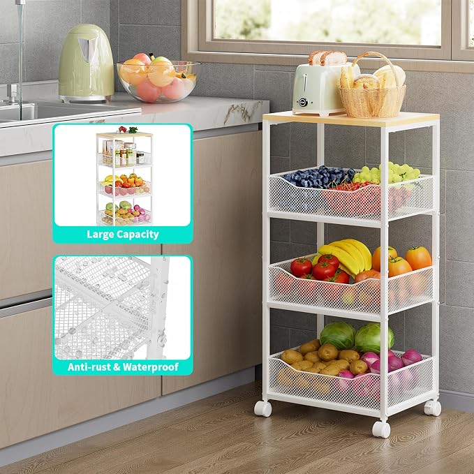 HapiRm Fruit Basket Kitchen Cart - Image 5