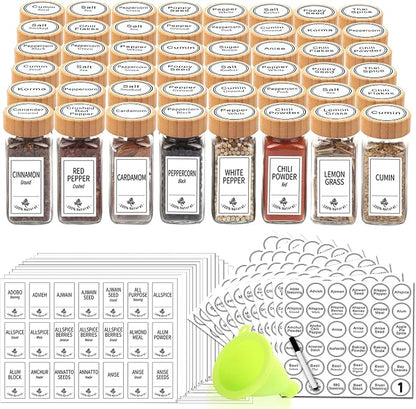 SWOMMOLY 48 Pcs Glass Spice Jars by SWOMMOLY