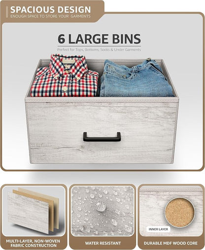 Sorbus Dresser with 6 Faux Wood Drawers - Image 6