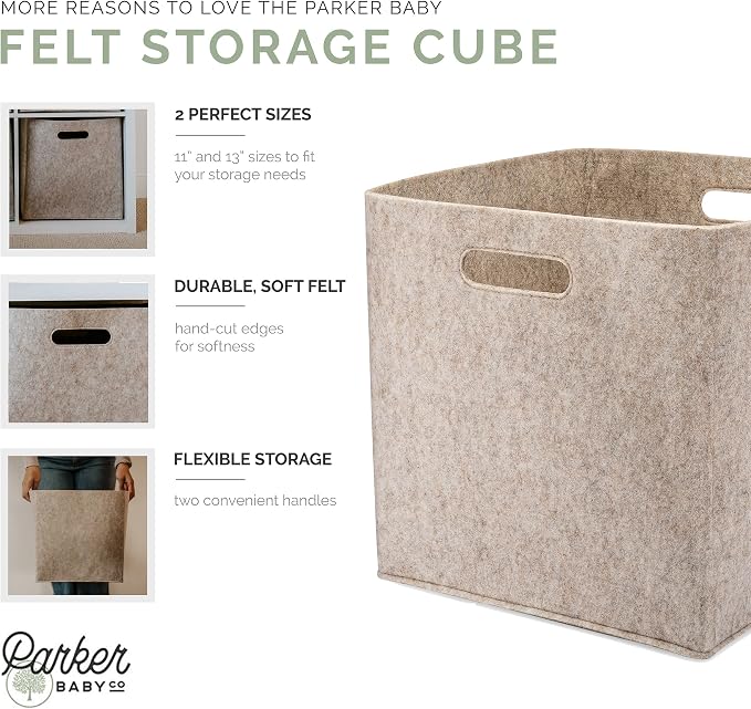 Parker Baby Felt Foldable Storage Cube - Image 3
