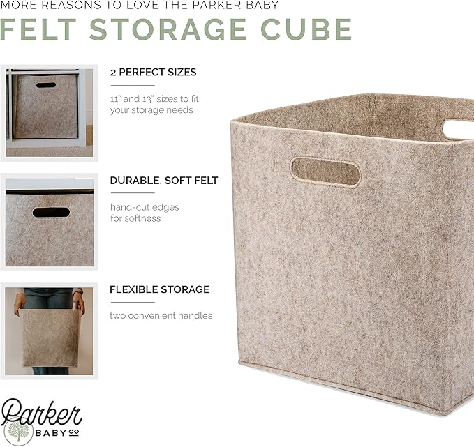 Parker Baby Felt Foldable Storage Cube - Image 3