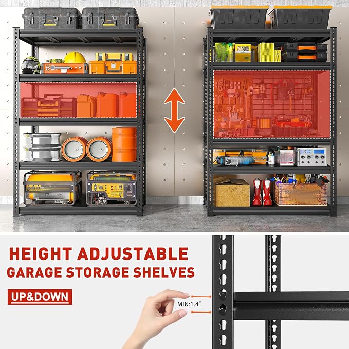 REIBII 72" H Garage Shelving Load 2500Lbs - Image 8