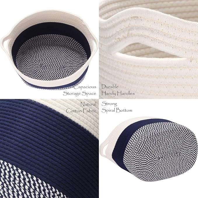 Sea Team Oval Large Cotton Rope Woven Storage Basket - Image 6