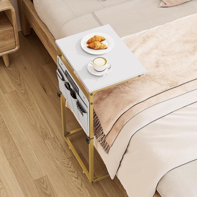Vagusicc C Shaped End Table, Adjustable Height Small Couch Side Table - Image 5