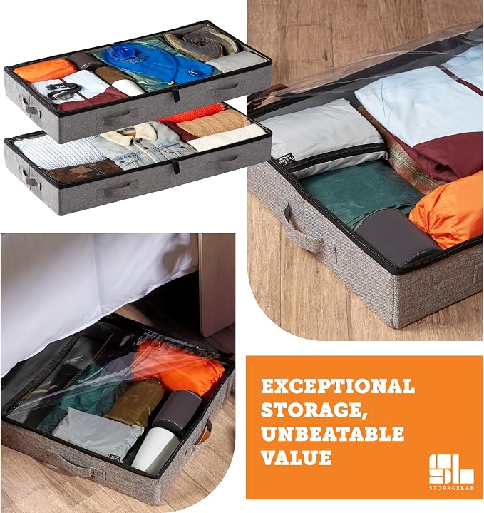 storageLAB Under Bed Storage Containers, Low Profile Underbed Organizers - Image 4