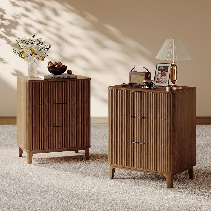 3 Drawer Fluted Dresser for Bedroom, Modern Closet Dressers Chest of Drawers - Image 8