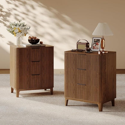 3 Drawer Fluted Dresser for Bedroom, Modern Closet Dressers Chest of Drawers - Image 8