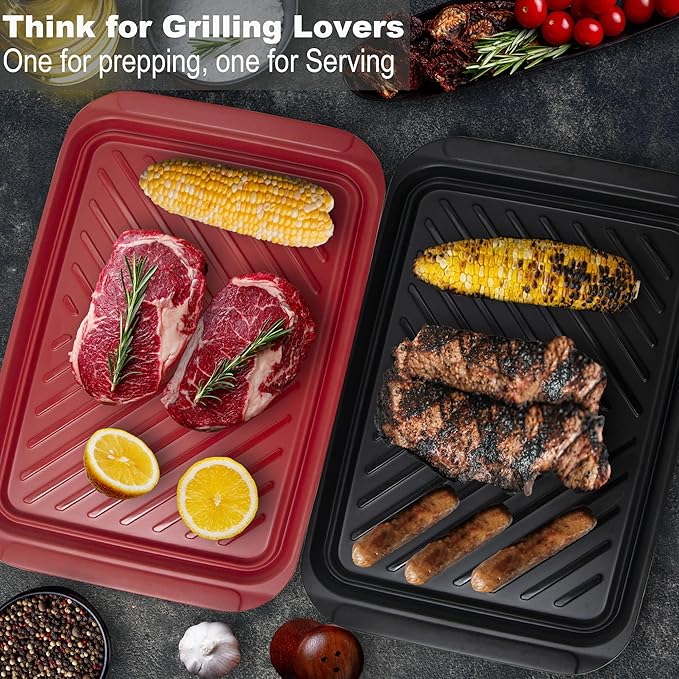 Large Grilling Prep and Serve Trays, BBQ Platter - Image 3
