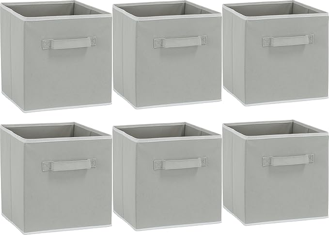 Simple Houseware Foldable Cube Storage Bins, 11-Inch Gray - Image 2