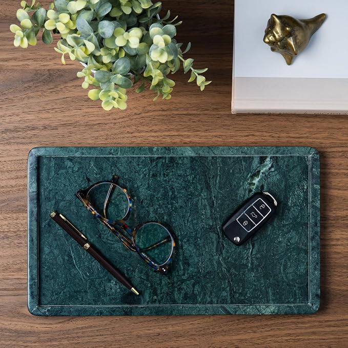 Cork & Mill Green Marble Tray for Bathroom Countertop, Kitchen Counter - Image 4
